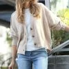 42POPS | Heather Beige Melange Seam Cardigan - Women