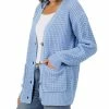 42POPS | Spring Blue Waffle Button-Front Cardigan - Women