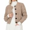 42POPS | Ash Mocha Knit Button Cardigan - Women