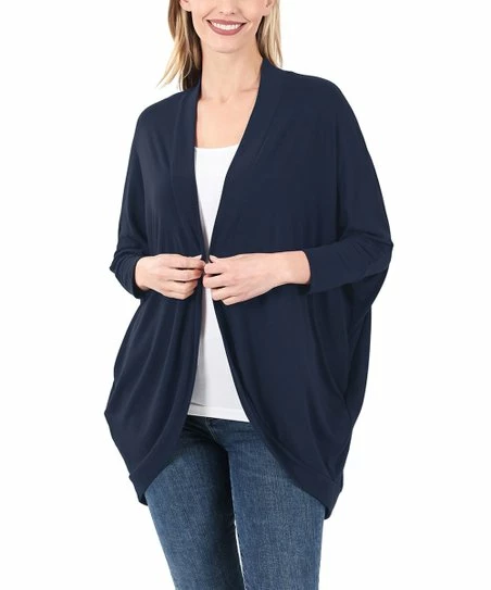 42POPS | Midnight Navy Wrap Cocoon Cardigan - Women
