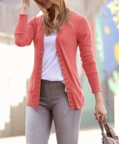 42POPS | Desert Rose Ribbed-Accent Snap Cardigan - Women