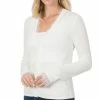42POPS | Ivory Lace-Trim Cardigan - Women