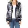 42POPS | Navy & Ivory Stripe Snap-Front Cardigan - Women