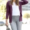 42POPS | Eggplant Snap-Front Cardigan - Women