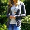 42POPS | Charcoal Snap-Front Cardigan - Women