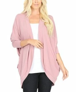 42POPS | Light Rose Cocoon Open Cardigan - Women