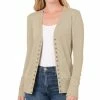 42POPS | Light Mocha Snap-Front Cardigan - Women