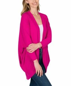 42POPS | Magenta Wrap Cocoon Cardigan - Women