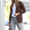 42POPS | Brown Ribbed Snap Cardigan - Women