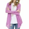 42POPS | Dark Mauve Drape-Front Cardigan - Women
