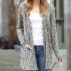 42POPS | Olive Leopard Pocket Open Cardigan - Women