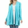 42POPS | Ice Blue Slouchy Pocket Open Cardigan - Women