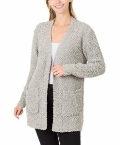 42POPS | Sleet Popcorn Pocket Open Cardigan - Women