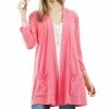 42POPS | Desert Rose Pocket Three-Quarter Sleeve Cardigan - Women