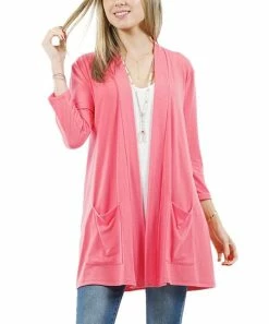 42POPS | Desert Rose Pocket Three-Quarter Sleeve Cardigan - Women