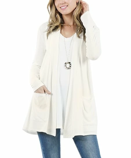 42POPS | Bone Slouchy Pocket Open Cardigan - Women