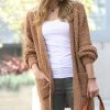 42POPS | Deep Camel Popcorn Pocket Open Cardigan - Women