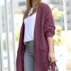 42POPS | Eggplant Popcorn Pocket Open Cardigan - Women