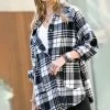 42POPS | Gray Plaid Distressed-Hem Pocket Shacket - Women