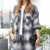 42POPS | Black Plaid Pocket Oversize Shacket - Women