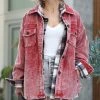 42POPS | Copper Red Vintage-Wash Corduroy Pocket Shacket - Women