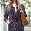 42POPS | Blackberry Mineral-Wash Pocket Shacket - Women