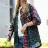 42POPS | Hunter Green Plaid Pocket Oversize Shacket - Women