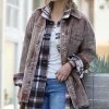 42POPS | Brown Vintage-Wash Corduroy Oversize Shacket - Women