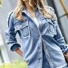 42POPS | Light Blue Fringe Pocket Denim Jacket - Women