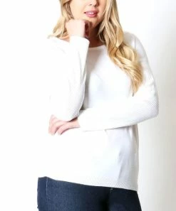 42POPS | Ivory Boatneck Sweater - Plus