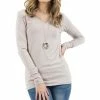 42POPS | Ash Mocha V-Neck Long-Sleeve Top - Women