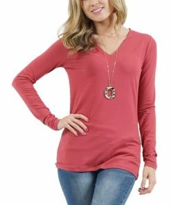 42POPS | Rose V-Neck Long-Sleeve Top - Women
