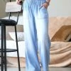 42POPS | Light Chambray Drawstring Pocket Wide-Leg Pants - Women