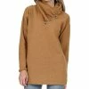 42POPS | Mustard Button-Accent Cowl Neck Tunic - Women
