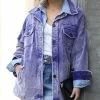 42POPS | Bright Blue Vintage-Wash Corduroy Pocket Oversize Shacket - Women