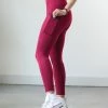42POPS | Magenta Wide-Waistband Pocket Leggings - Women