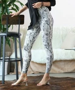 42POPS | Black Snake Leggings - Women