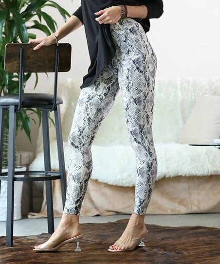 42POPS | Black Snake Leggings - Women