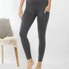 42POPS | Ash Gray Wide-Waistband Pocket Leggings - Women