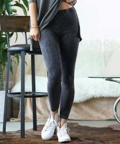42POPS | Charcoal Mineral Wash Leggings - Women
