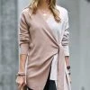 42POPS | Mocha & Latte Combo Color Block Tie-Side Cardigan - Women
