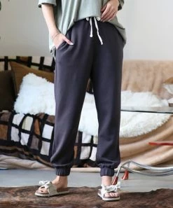 42POPS | Ash Gray Drawstring Pocket Sweatpants - Women