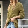 42POPS | Khaki Popcorn Crewneck Balloon-Sleeve Sweater - Women