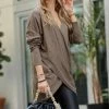 42POPS | Heather Mocha Drop-Shoulder Cross-Front Sweater - Women