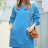 42POPS | Deep Sky Crewneck Long-Sleeve Pocket Oversize Sweatshirt Tunic - Women
