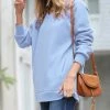 42POPS | Spring Blue V-Neck Long-Sleeve Pocket Sweatshirt - Women