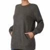 42POPS | Charcoal Crewneck Long-Sleeve Pocket Sweatshirt - Women