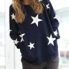 42POPS | Navy & Ivory Star Crewneck Long-Sleeve Pocket Sweatshirt - Women