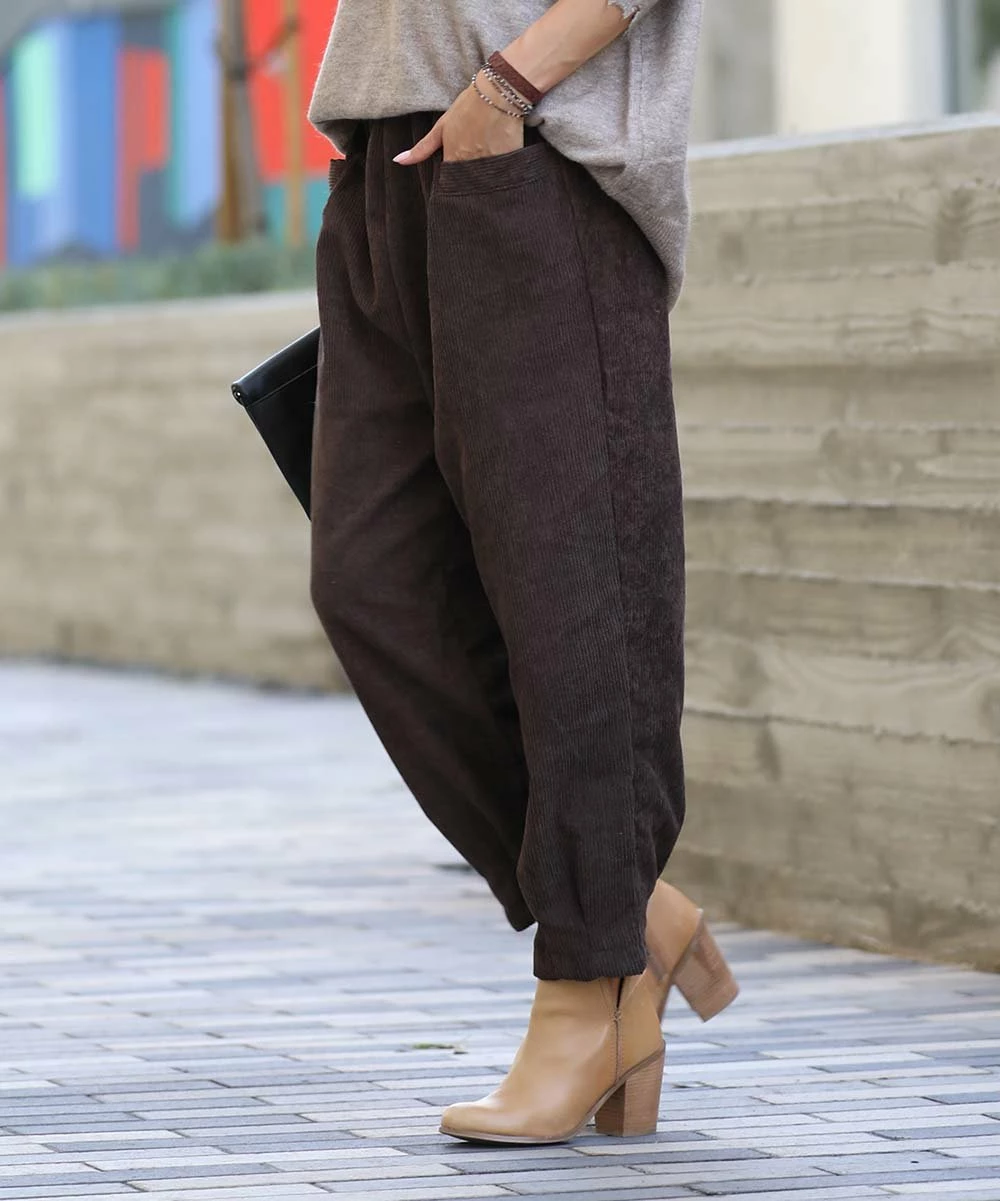 42POPS | Americano Corduroy Pocket Straight-Leg Pants - Women - Image 2