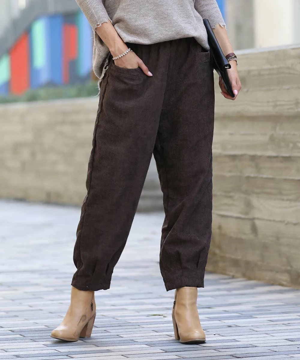 42POPS | Americano Corduroy Pocket Straight-Leg Pants - Women - Image 4